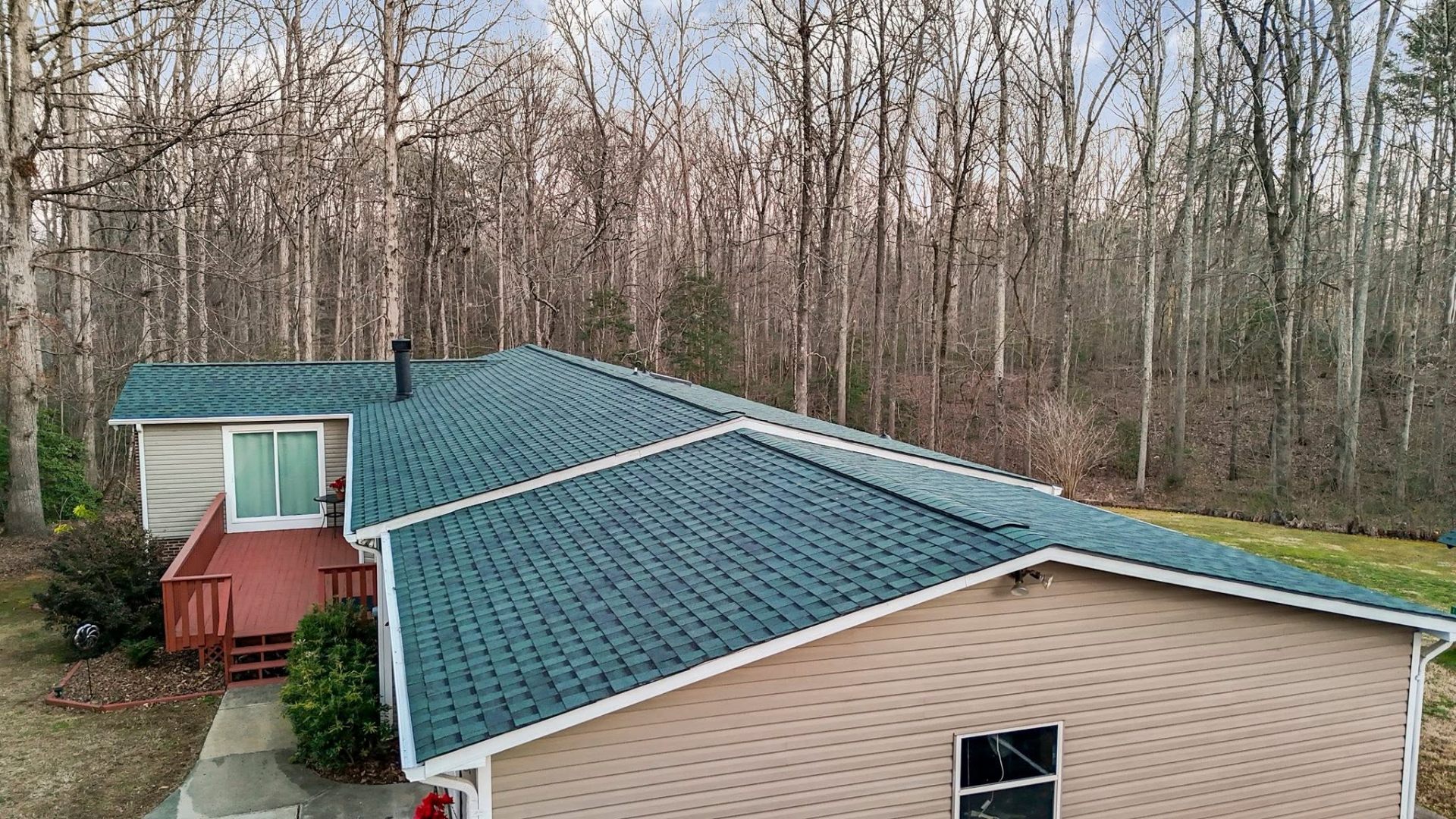 Completed roof replacement by All American Roofing & Restoration
